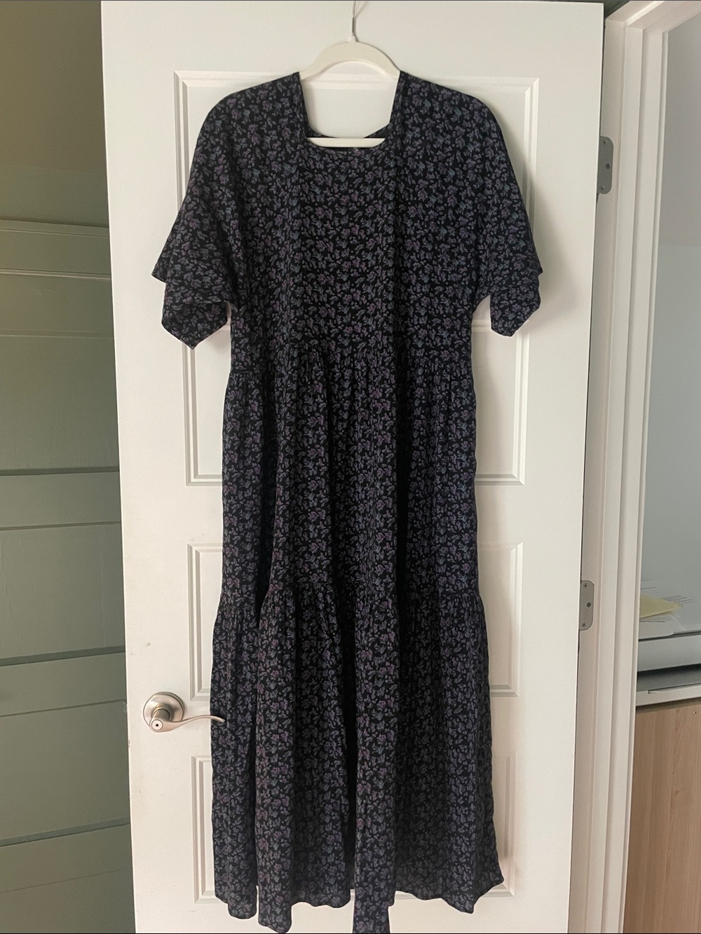 Christy Dawn Black Maxi Dress with Purple Floral Print